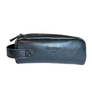 Diptyque Paris Qatar Airways Cosmetic Toiletries Leather Travel Bag Clutch 6.5"
